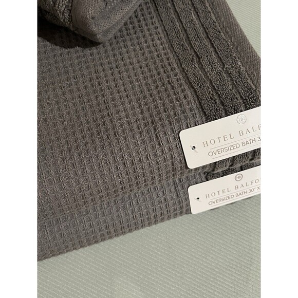 Hotel Balfour Towels BATH HAND WASHCLOTH Terry Cotton GRAY WAFFLE WEAVE 9 Piece - Picture 10 of 10
